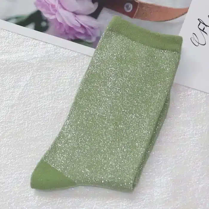29 couleurs mode sexy chaussettes brillantes style coréen or argent chaussettes en soie design de luxe haute qualité chaussettes pour femmes 10