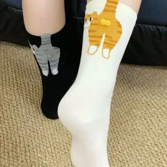 Chaussettes rigolotes chat 2