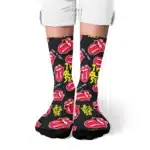 Chaussettes imprimées Rolling Stones pour hommes, nouveauté Harajuku rétro Street Hip-Hop, chaussettes confortables, respirantes et antidérapantes, cadeau 1