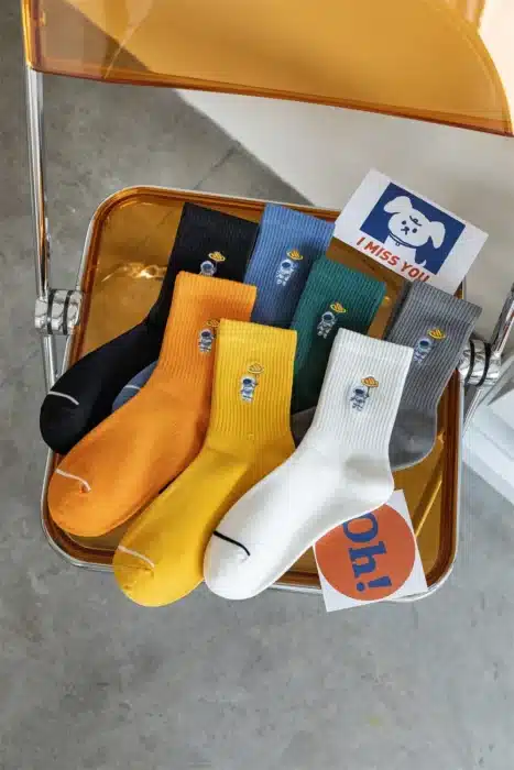 Chaussettes brodées Astronaute 18