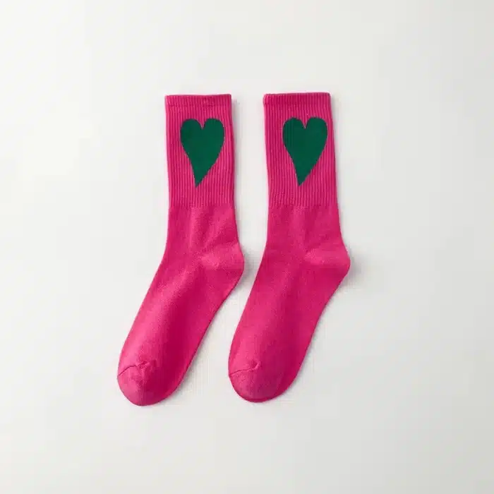 Chaussettes femme coeur noires 8