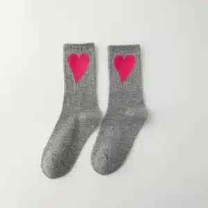 Chaussettes femme coeur noires 9